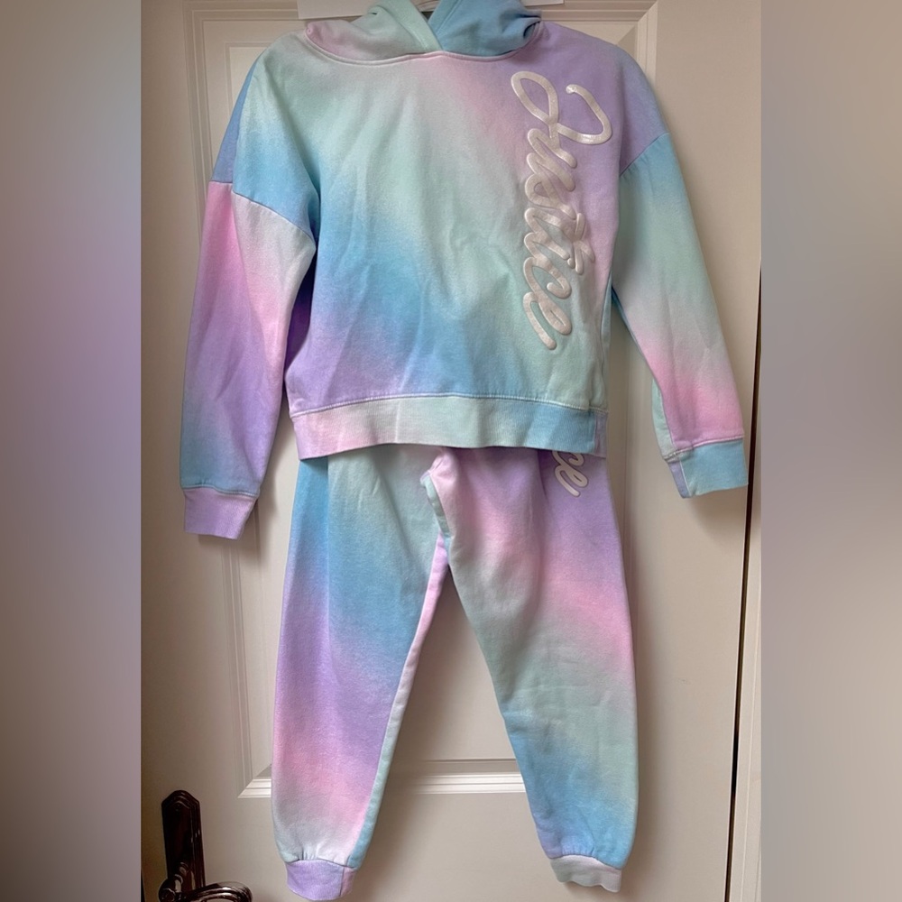 Justice Girls Pastel Tie-Dye Jogger Matching Set Size Medium 10